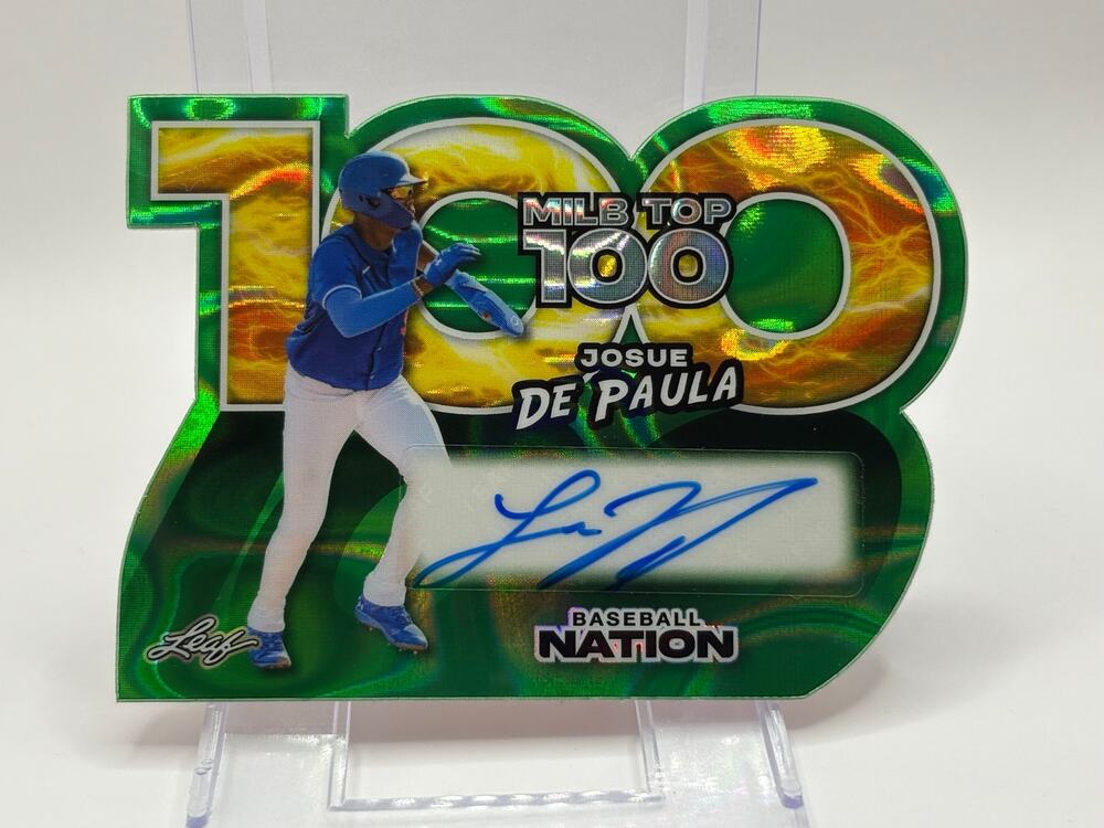 2025 Leaf Baseball Nation Josue De Paula Top 100 Die-cut Green Auto 1/1 SSP